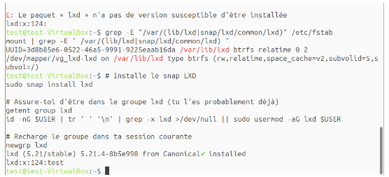 Cr�ation du r�pertoire de montage